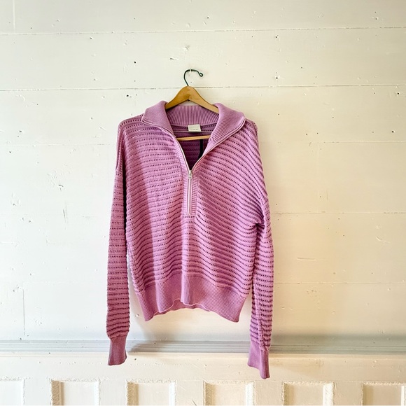 Varley Tara pointelle half zip knit pullover NWT size medium - Picture 4 of 10